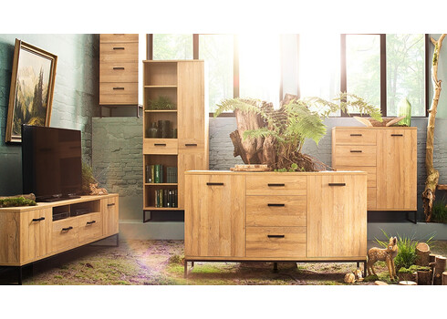 Tv-alus TOLEDO tamm / must, 201x44xH66 cm