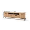 Tv-alus TOLEDO tamm / must, 201x44xH66 cm