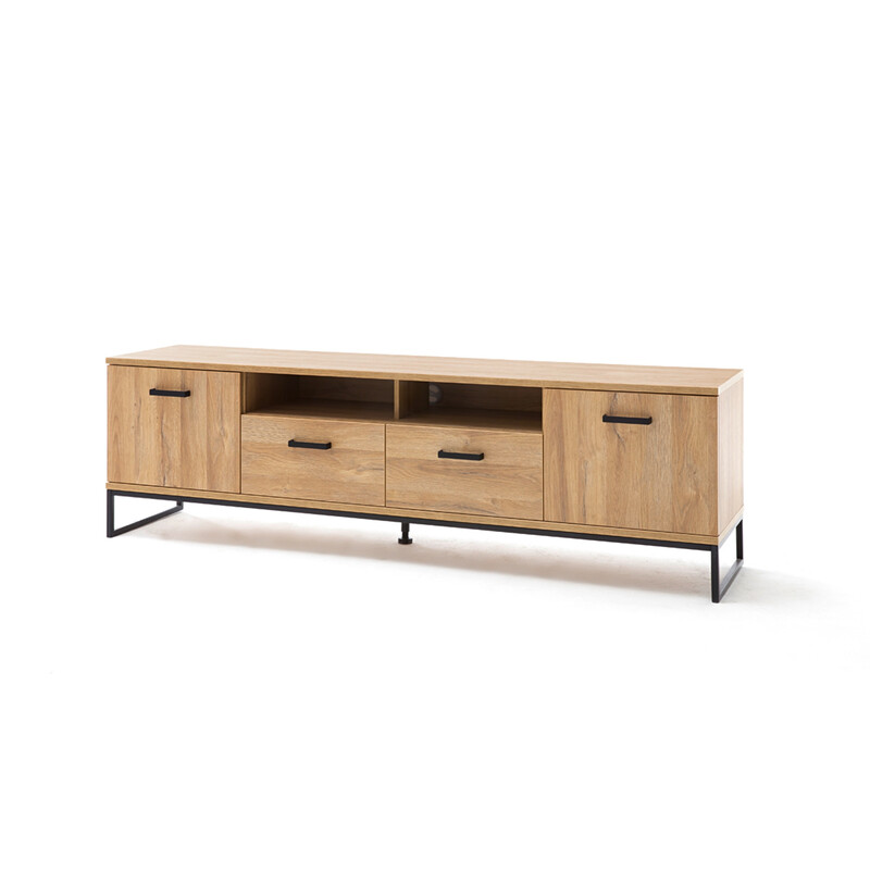 Tv-alus TOLEDO tamm / must, 201x44xH66 cm