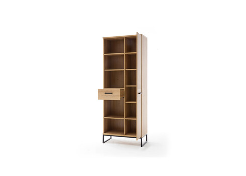 Kapp-riiul TOLEDO tamm / must, 76x38xH196 cm