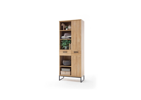 Kapp-riiul TOLEDO tamm / must, 76x38xH196 cm