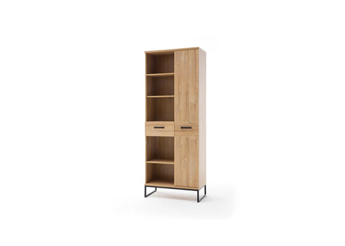 Kapp-riiul TOLEDO tamm / must, 76x38xH196 cm