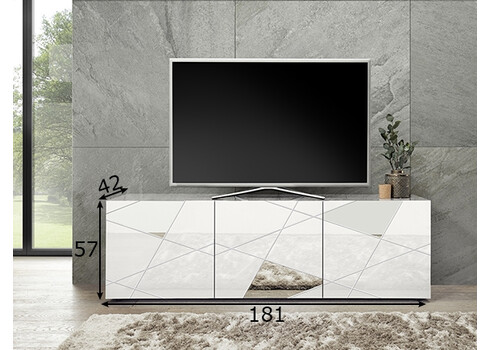 TV-alus VITTORIA valge läige, 181x42xH57 cm