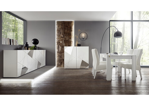 Kummut VITTORIA valge läige, 121x42xH111 cm