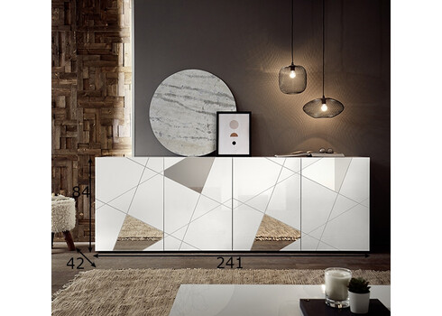 Kummut VITTORIA valge läige, 241x42xH84 cm