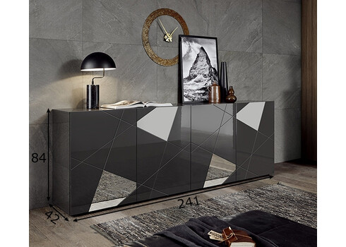 Kummut VITTORIA antratsiit läige, 241x42xH84 cm