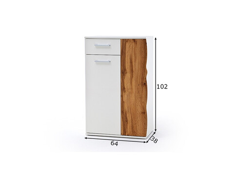 Kummut GRANADA tamm / valge, 64x38xH102 cm