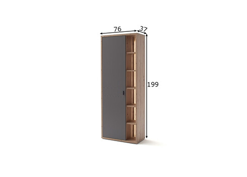 Esikukapp LIZZANO matthall / tamm, 76x37xH199 cm