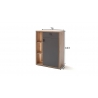 Kummut LIZZANO matthall / tamm, 76x37xH103 cm