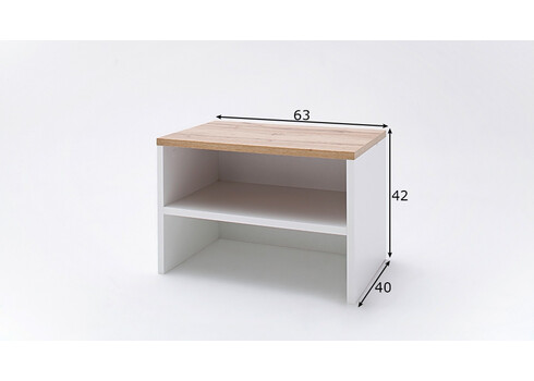 Esikupink NIA valge / tamm, 63x40xH42 cm