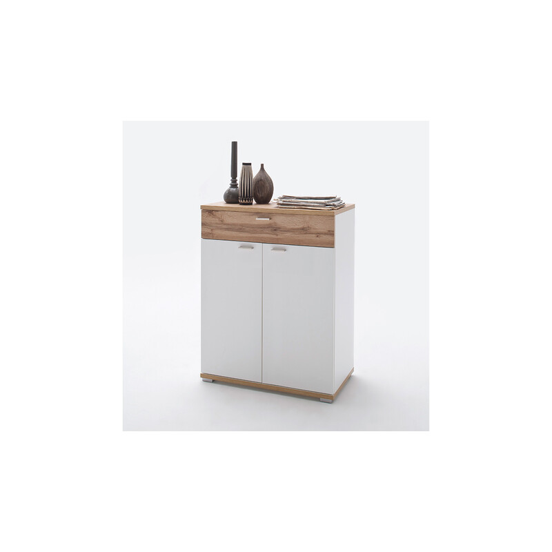 Kummut NIA valge / tamm, 74x40xH95 cm