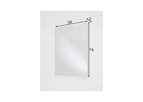 Peegel NIA valge / tamm, 58x2xH74 cm