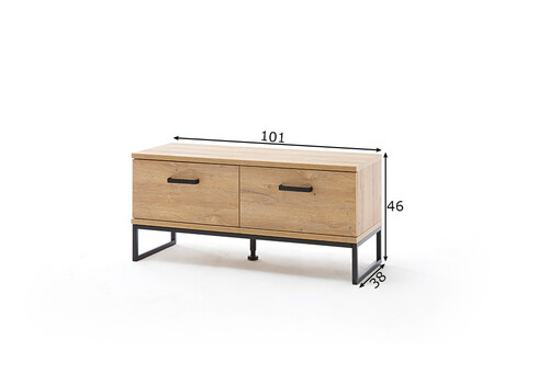 Esikupink TOLEDO tamm / must, 101x38xH46 cm