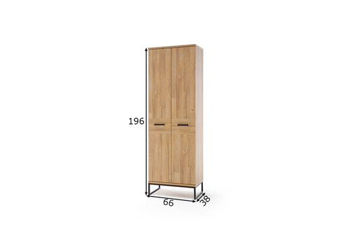 Esikukapp TOLEDO tamm / must, 66x38xH196 cm