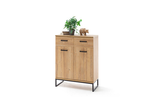 Kummut TOLEDO tamm / must, 81x38xH104 cm