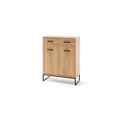 Kummut TOLEDO tamm / must, 81x38xH104 cm
