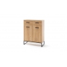 Kummut TOLEDO tamm / must, 81x38xH104 cm
