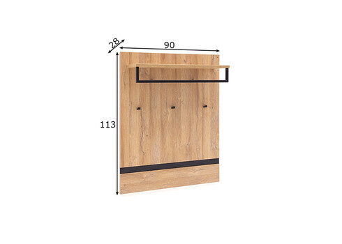 Seinanagi TOLEDO tamm / must, 90x28xH113 cm