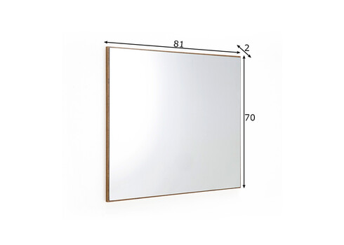 Peegel TOLEDO tamm / must, 81x2xH70 cm