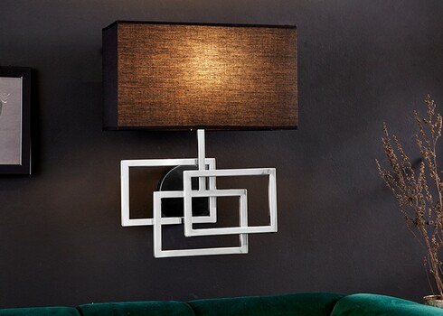 Seinavalgusti LEONOR hõbedane / must, 35x20xH44 cm, E27