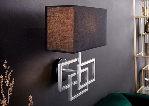 Seinavalgusti LEONOR hõbedane / must, 35x20xH44 cm, E27