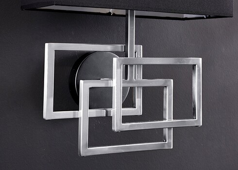 Seinavalgusti LEONOR hõbedane / must, 35x20xH44 cm, E27