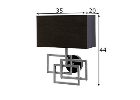 Seinavalgusti LEONOR hõbedane / must, 35x20xH44 cm, E27