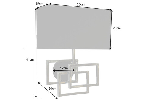 Seinavalgusti LEONOR hõbedane / must, 35x20xH44 cm, E27