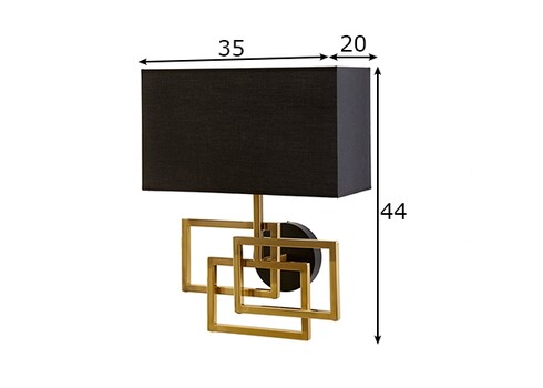 Seinavalgusti LEONOR kuldne / must, 35x20xH44 cm, E27