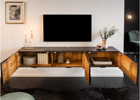 Tv-alus SCORPION must / kuldne, 160x33xH29 cm