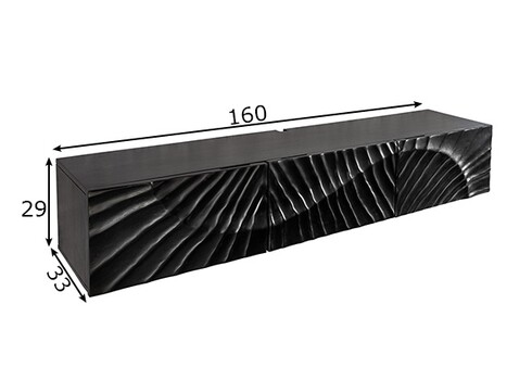 Tv-alus SCORPION must / kuldne, 160x33xH29 cm