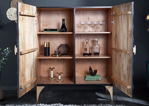 Kapp BAILEY must / kuldne, 100x45xH120 cm