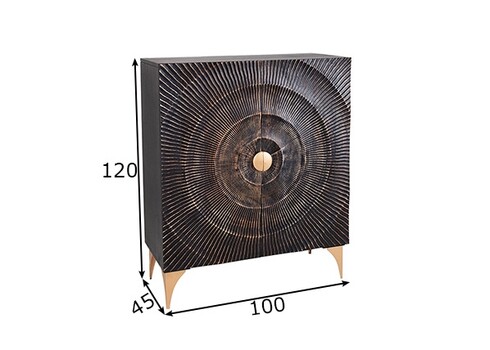 Kapp BAILEY must / kuldne, 100x45xH120 cm