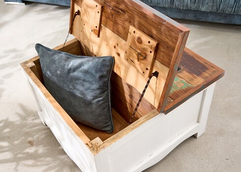 Diivanilaud JAKARTA valge / värviline, 70x70xH45 cm