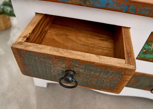 Diivanilaud JAKARTA valge / värviline, 70x70xH45 cm