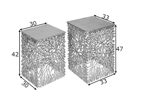 Abilaudade komplekt LEAF hõbedane