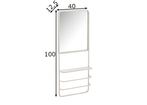 Peegel riiuliga COUNTY valge, 40x13xH100 cm