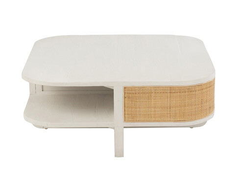 Diivanilaud MOLLY valge / helepruun, 85x85xH36 cm