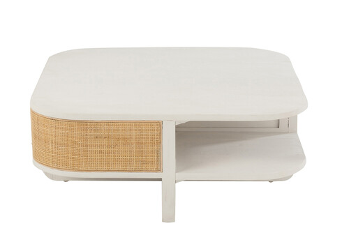 Diivanilaud MOLLY valge / helepruun, 85x85xH36 cm