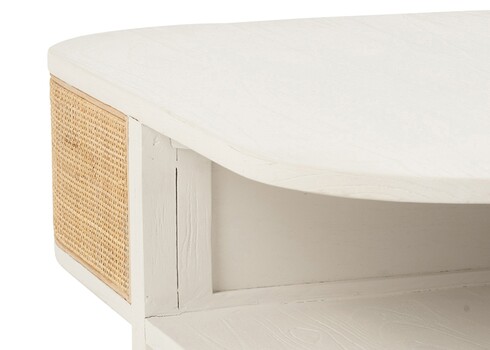 Diivanilaud MOLLY valge / helepruun, 85x85xH36 cm