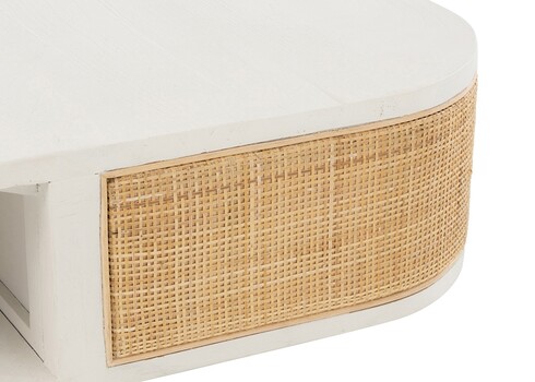 Diivanilaud MOLLY valge / helepruun, 85x85xH36 cm