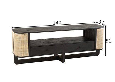 Tv-alus MOLLY must / helepruun, 140x40xH51 cm