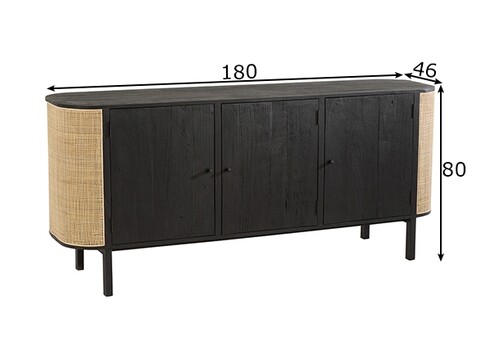 Kummut MOLLY must / helepruun, 180x46xH80 cm