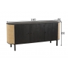 Kummut MOLLY must / helepruun, 180x46xH80 cm
