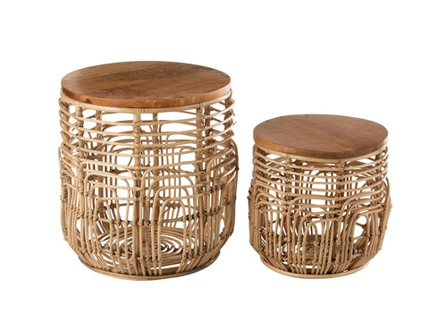 Abilaudade komplekt ELLEN pruun / beež, 2 tk