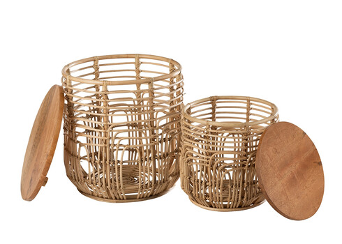 Abilaudade komplekt ELLEN pruun / beež, 2 tk