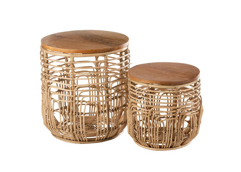 Abilaudade komplekt ELLEN pruun / beež, 2 tk