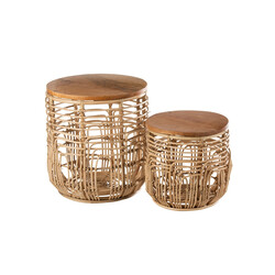 Abilaudade komplekt ELLEN pruun / beež, 2 tk