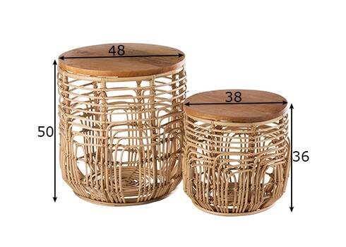 Abilaudade komplekt ELLEN pruun / beež, 2 tk