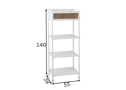 Riiul RUSTIC valge / pruun, 55x38xH140 cm